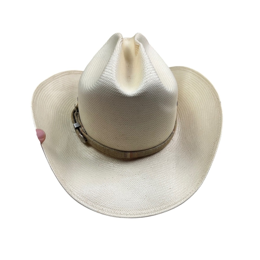 Stetson Rancher Natural Straw Cowboy Hat 7 1/8 Round Oval Western